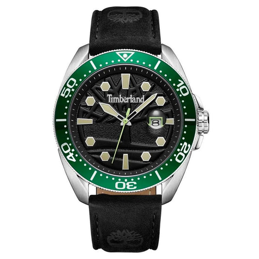 Timberland Black Leather Dress Watch