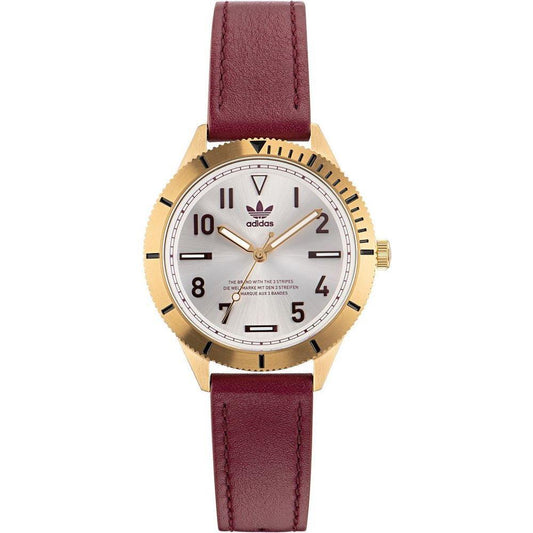 Adidas Red Leather Watch