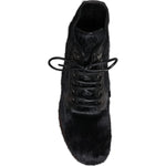 Dolce & Gabbana Black Pony Style Leather Mid Calf Boots Shoes
