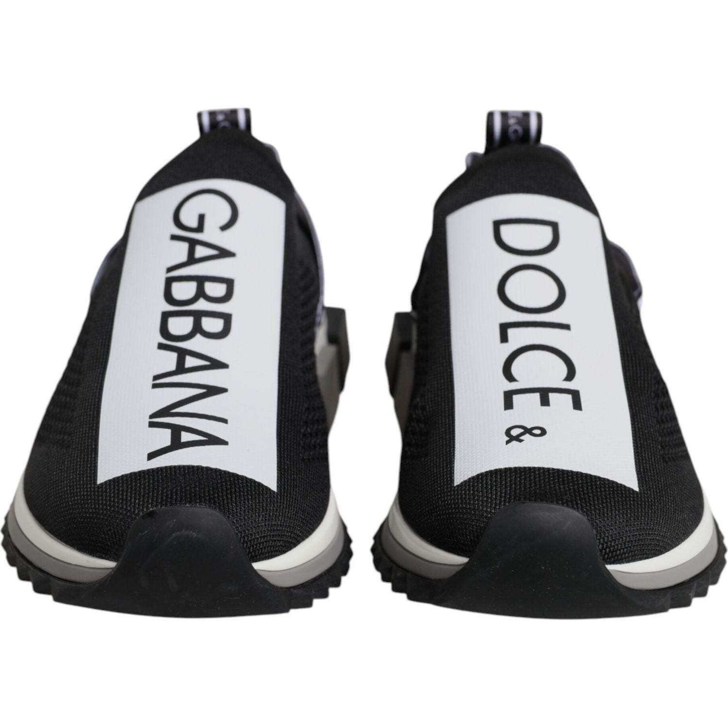 Dolce & Gabbana Black White Slip On Sorrento Sneakers Shoes