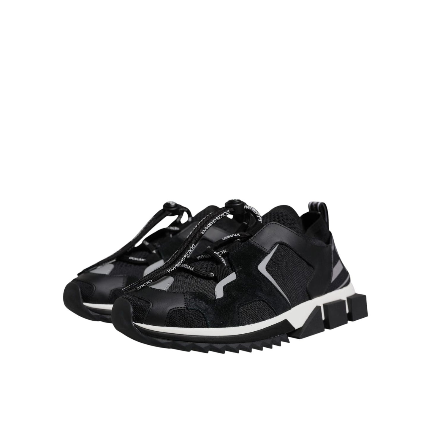Dolce & Gabbana Black Mesh Sorrento Trekking Sneakers Shoes MV7153#3-39.5