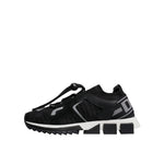 Dolce & Gabbana Black Mesh Sorrento Trekking Sneakers Shoes MV7153#2-38.5