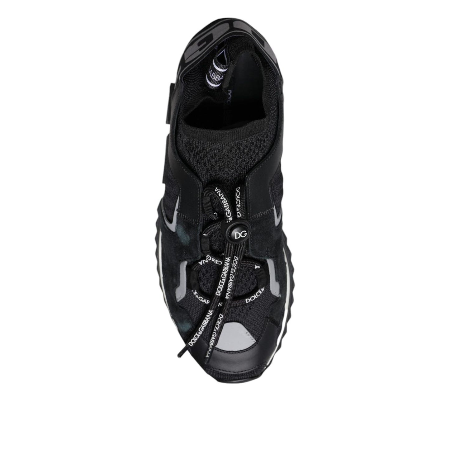 Dolce & Gabbana Black Mesh Sorrento Trekking Sneakers Shoes MV7153#2-38.5