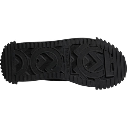 Dolce & Gabbana Black Logo Lace Up Low Top NS1 Sneakers Shoes