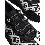 Dolce & Gabbana Black Logo Lace Up Low Top NS1 Sneakers Shoes MV7192-41