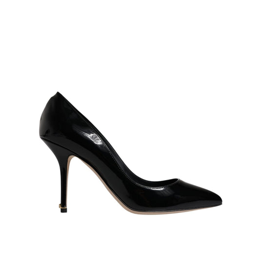 Dolce & Gabbana Black Patent Leather High Heels Pumps Shoes