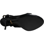Dolce & Gabbana Black Tulle Stretch Heels Sandals Shoes