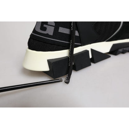Dolce & Gabbana Black Mesh Sorrento Trekking Sneakers Shoes