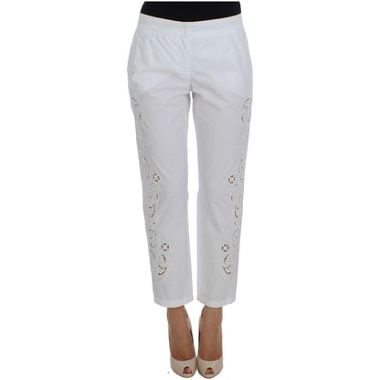 Dolce & Gabbana White Floral Cutout Dress Sicily Pants