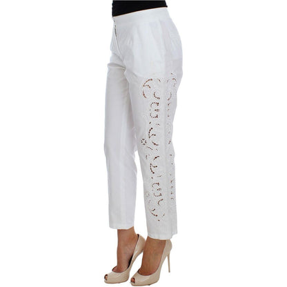 Dolce & Gabbana White Floral Cutout Dress Sicily Pants