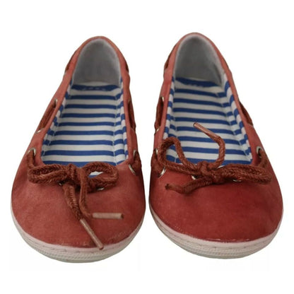 Pantofola D'Oro Coral Suede Lace Bow Loafers Ballet Flat Shoes