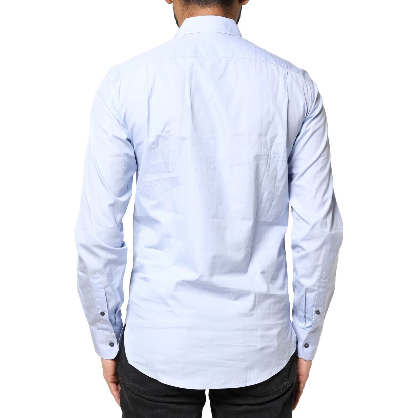 Dolce & Gabbana Light Blue Cotton Long Sleeves Dress Shirt