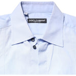 Dolce & Gabbana Light Blue Cotton Long Sleeves Dress Shirt