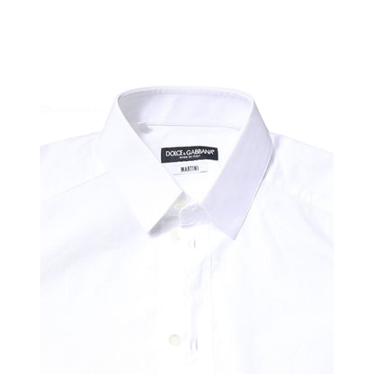 Dolce & Gabbana White Cotton MARTINI Formal Men Dress Shirt