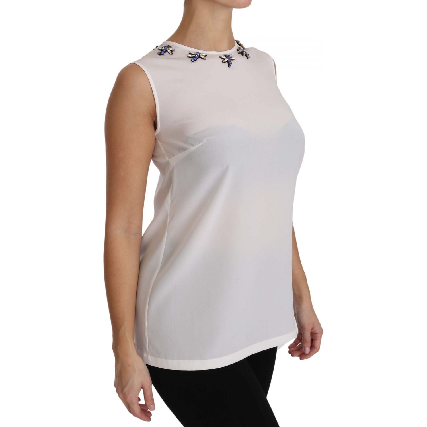 بلوزة من الحرير مزينة بالكريستال من مجموعة Fairy Tale من Dolce &amp; Gabbana