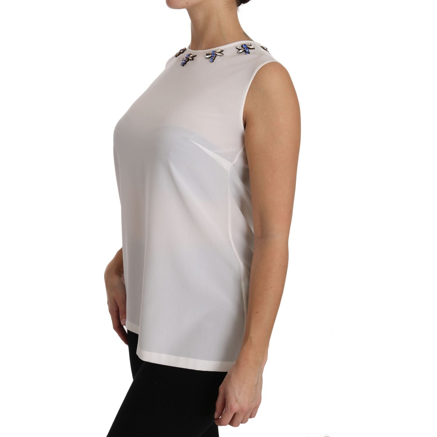 بلوزة من الحرير مزينة بالكريستال من مجموعة Fairy Tale من Dolce &amp; Gabbana