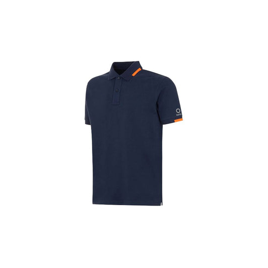 Suns Blue Cotton Polo Shirt with ribbed collar, logo on left sleeve, and front button closure. Perfect blend of style and comfort.