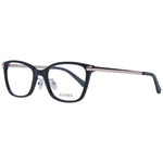 Guess Black Women Glasses Frame, full-rim black plastic, rectangle style, 53mm lenses, spring hinge, includes branded case.