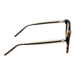 Side view of Guess Brown Women Glasses Frame with acetate temples and full-rim design, featuring cat eye style and spring hinge.