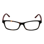 Guess Brown Women Glasses Frame, full-rim rectangle style with acetate material, lens width 55mm, bridge 16mm, temples 140mm, spring hinge.