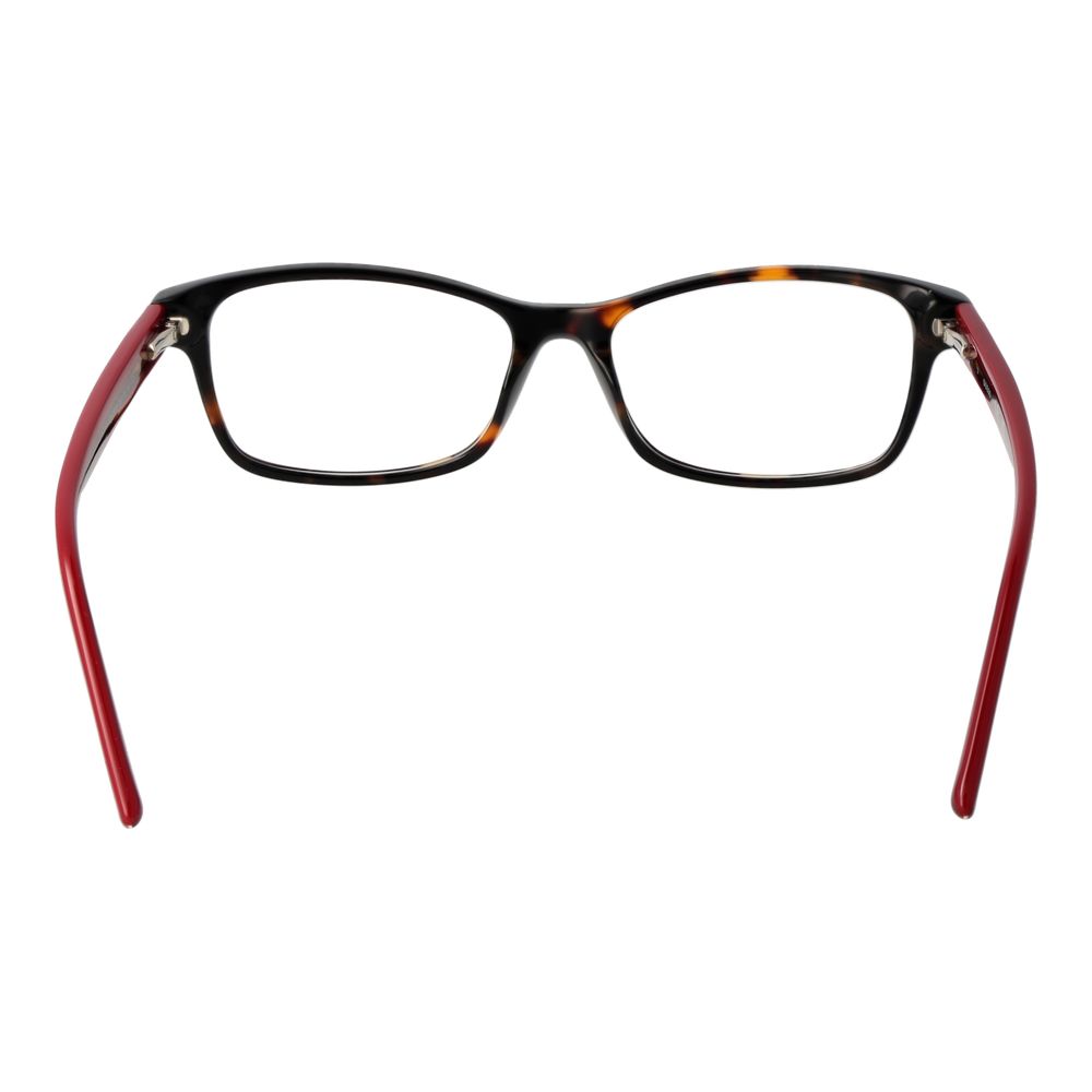 Guess Brown Women Glasses Frame in acetate, full-rim rectangle style, size 55-16-140, with spring hinge and demo lenses.