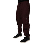 Dolce & Gabbana Maroon Cotton Cargo Jogger Sweatpants Pants PAN75208-52