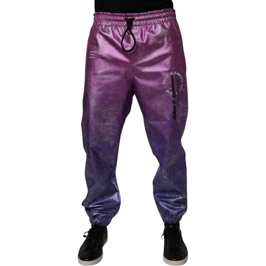 Dolce & Gabbana Pink Purple Two Tone Jogger Sweatpants Pants