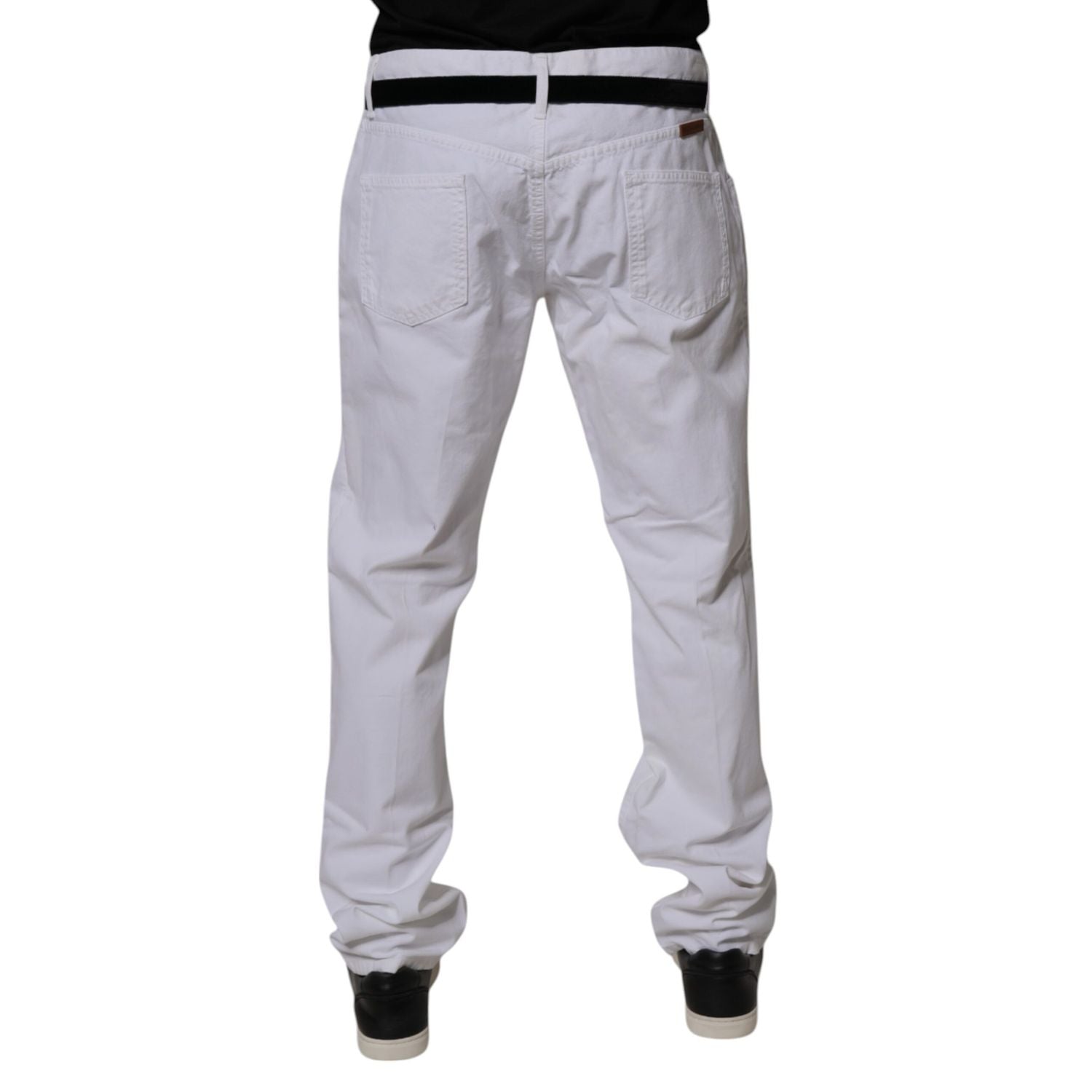Dolce & Gabbana White Cotton Straight Men Denim Jeans