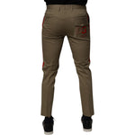 Dolce & Gabbana Dark Khaki Cotton Tapered Pants PAN75216-46