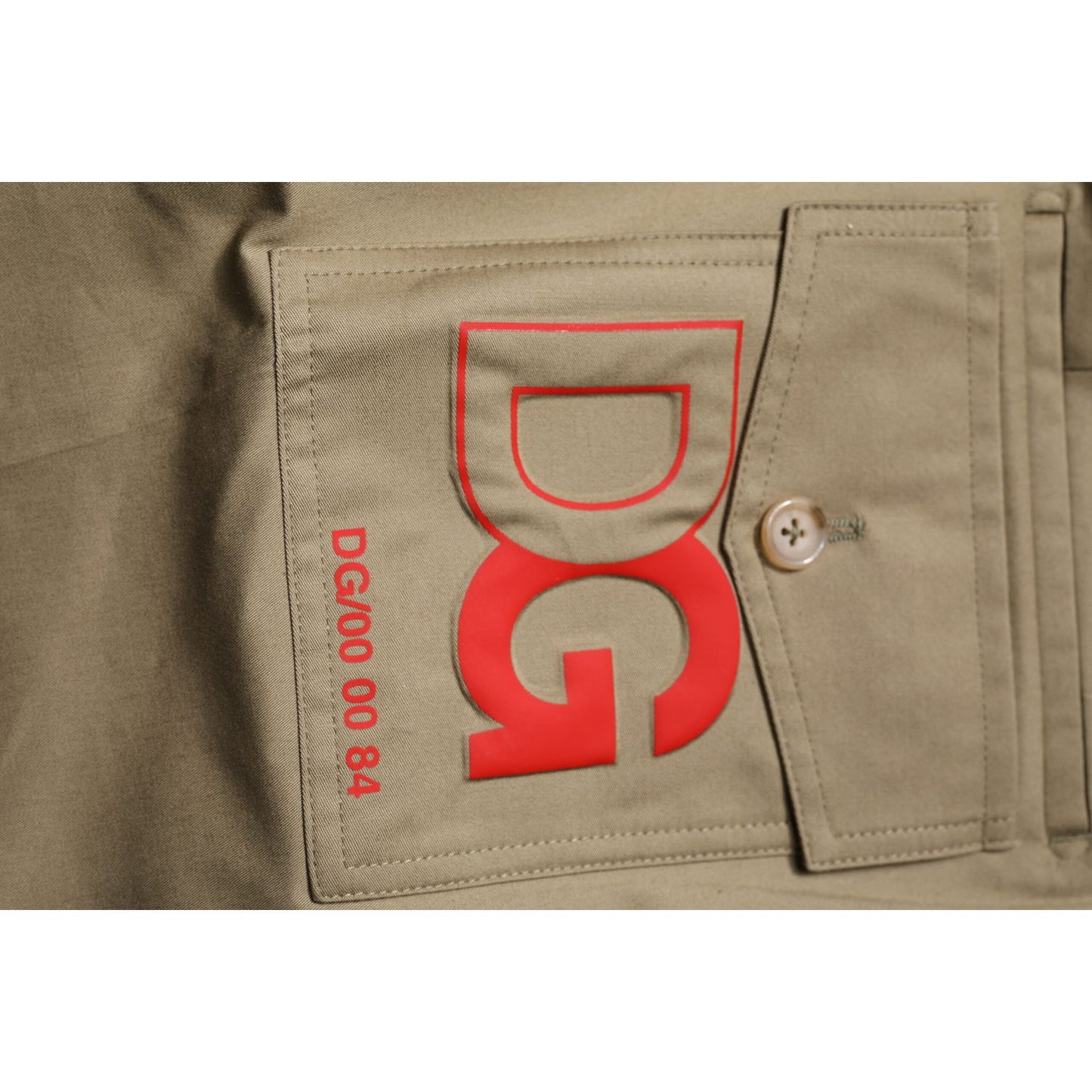 Dolce & Gabbana Dark Khaki Cotton Tapered Pants
