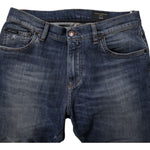 Dolce & Gabbana Dark Blue Cotton Leather Skinny Denim Jeans