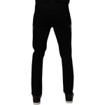 Dolce & Gabbana Black Floral Cotton Skinny Men Denim Jeans