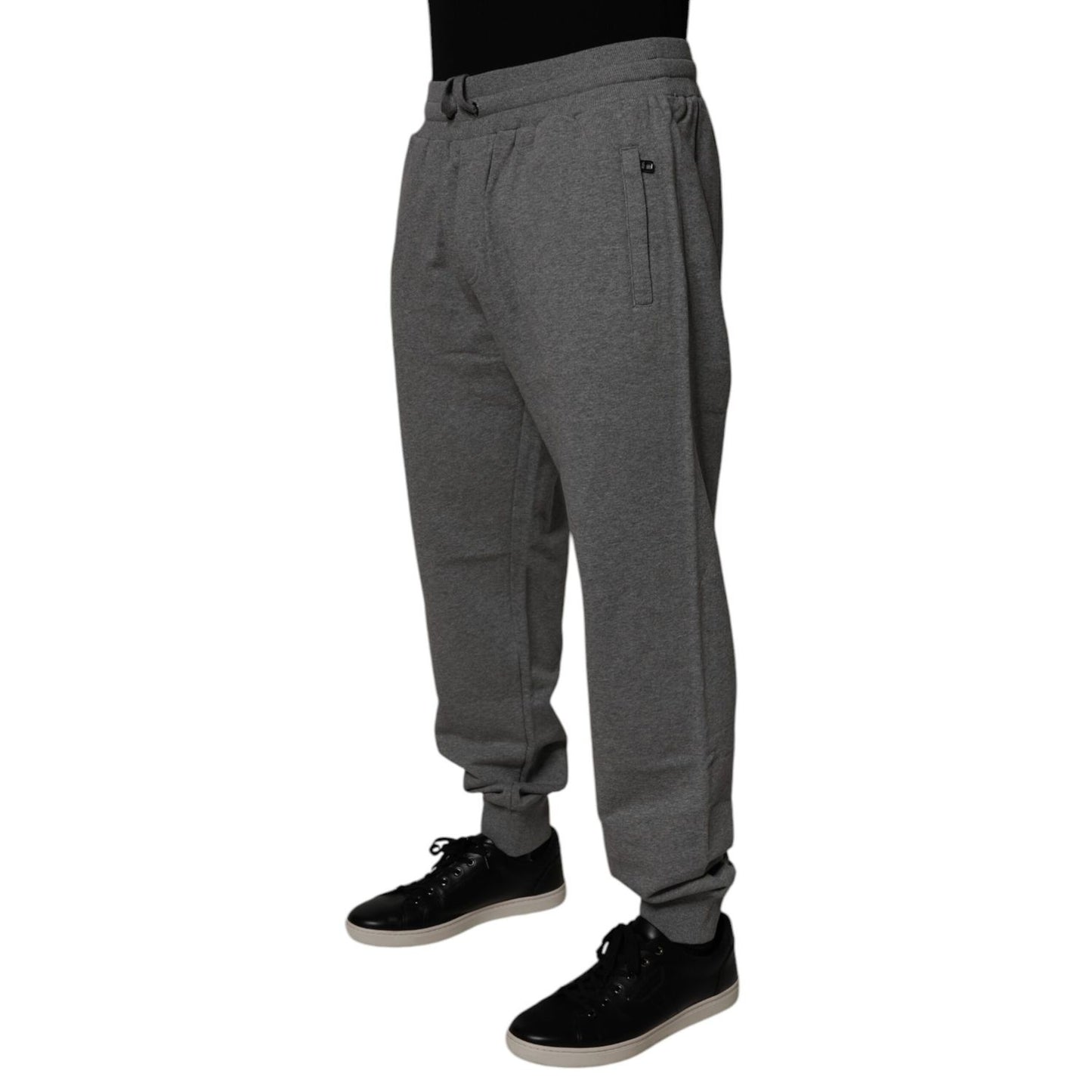 Dolce & Gabbana Gray Logo Cotton Jogger Men Sweatpants Pants