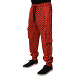 Dolce & Gabbana Red Hearts Cargo Jogger Men Sweatpants Pants
