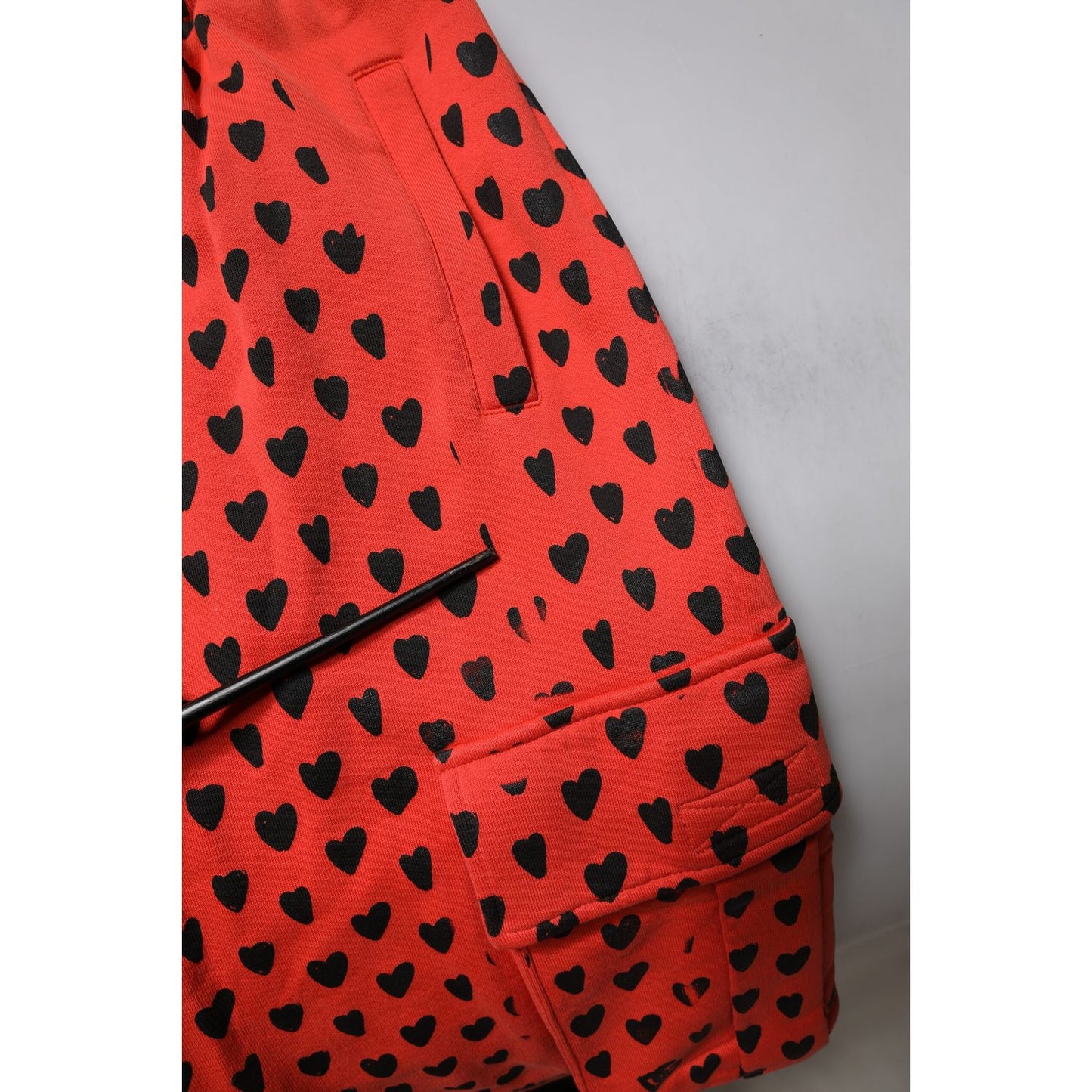 Dolce & Gabbana Red Hearts Cargo Jogger Men Sweatpants Pants