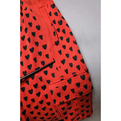 Dolce & Gabbana Red Hearts Cargo Jogger Men Sweatpants Pants
