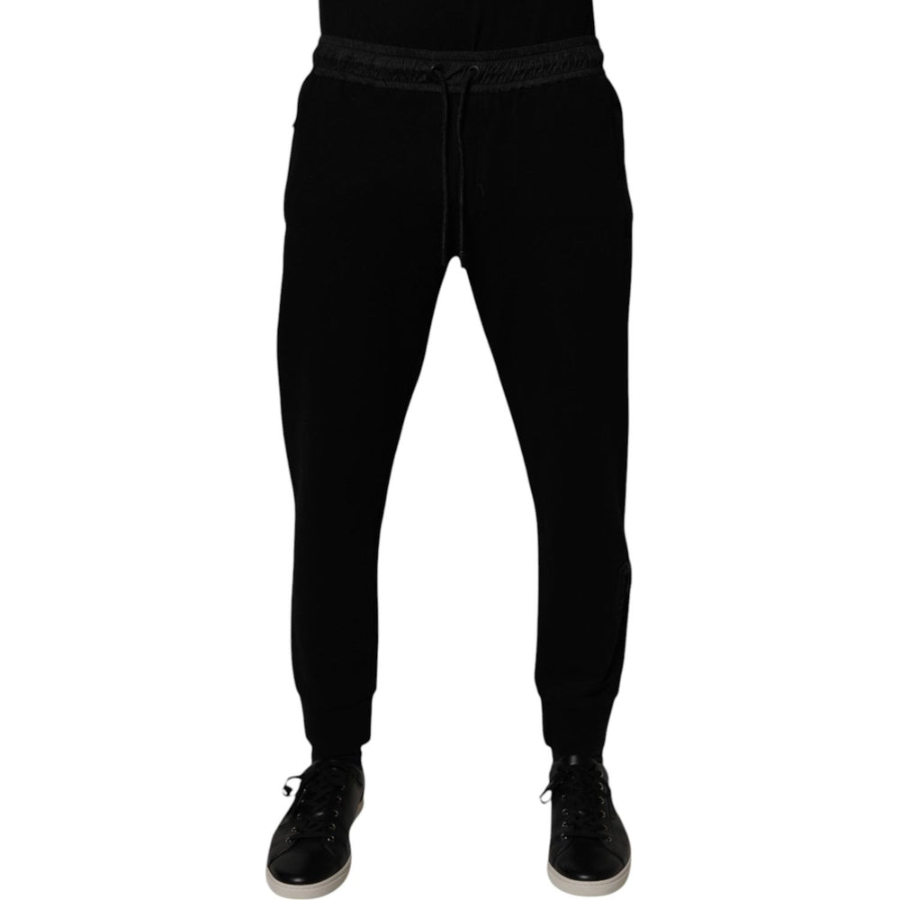 Dolce & Gabbana Black Cotton Blend Men Jogger Sweatpants Pants
