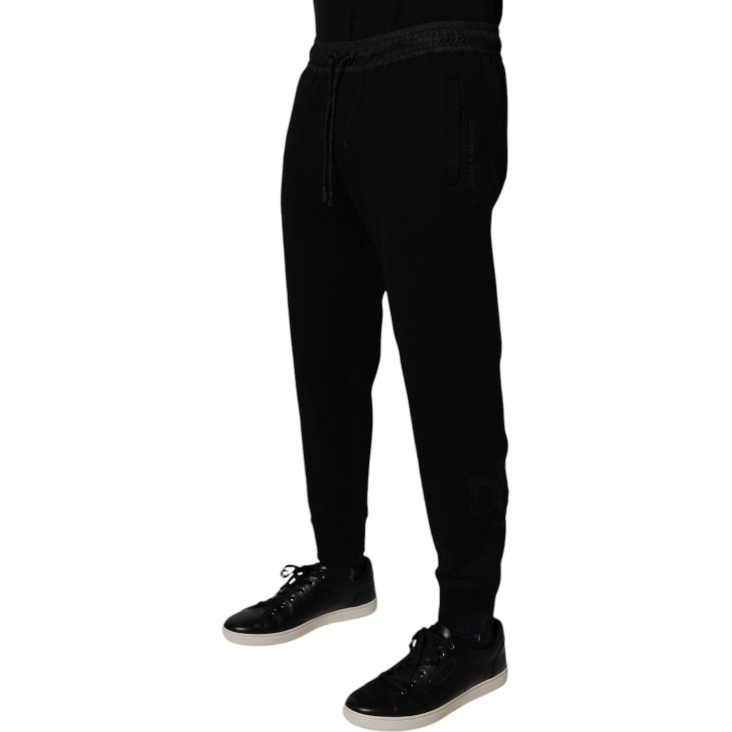 Dolce & Gabbana Black Cotton Blend Men Jogger Sweatpants Pants