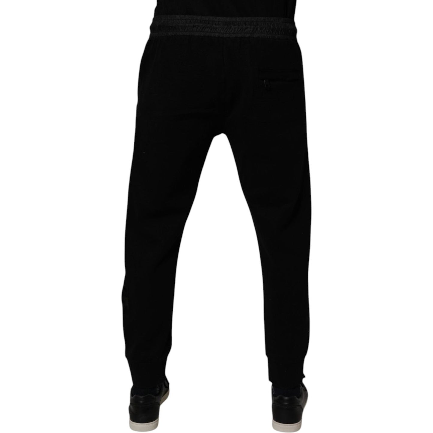 Dolce & Gabbana Black Cotton Blend Men Jogger Sweatpants Pants