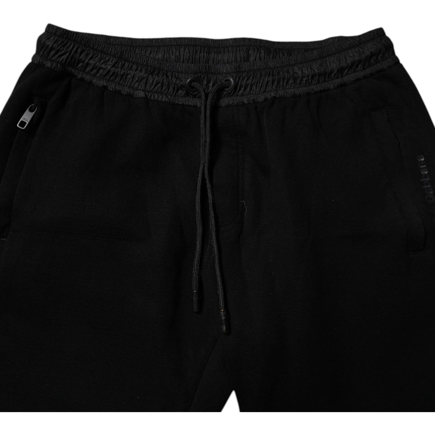 Dolce & Gabbana Black Cotton Blend Men Jogger Sweatpants Pants