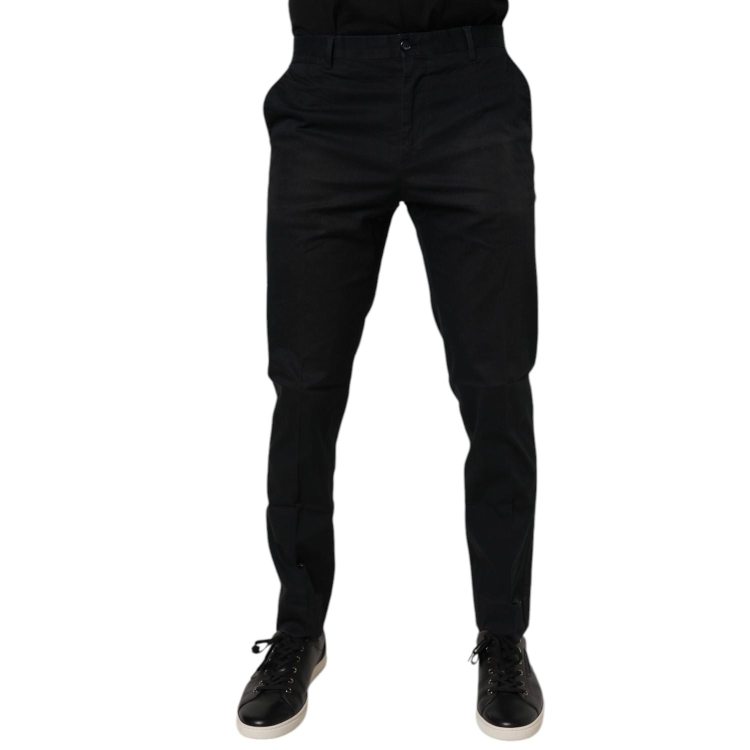Dolce & Gabbana Black Cotton Stretch Skinny Dress Formal Pants