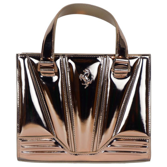 Ferrari Gray Leather Handbag