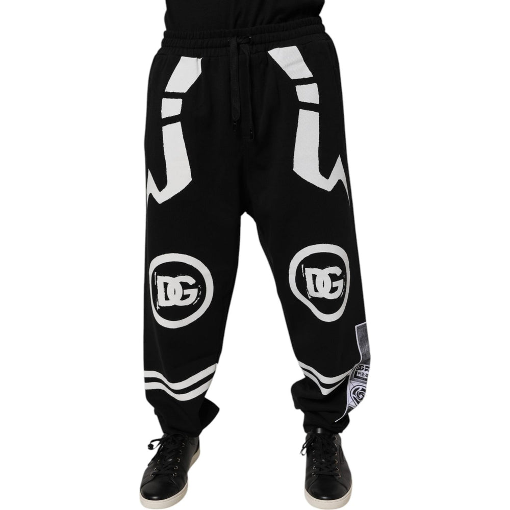 Dolce & Gabbana Black Logo Cotton Jogger Sweatpants Pants