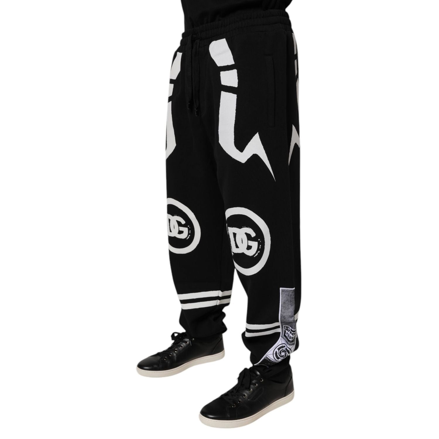 Dolce & Gabbana Black Logo Cotton Jogger Sweatpants Pants