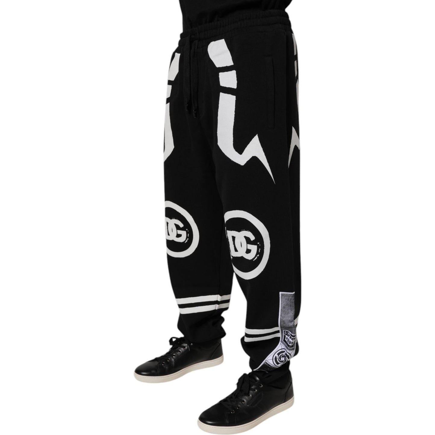 Dolce & Gabbana Black Logo Cotton Jogger Sweatpants Pants