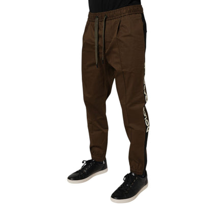 Dolce & Gabbana Brown Cotton Stretch Jogger Sweatpants Pants