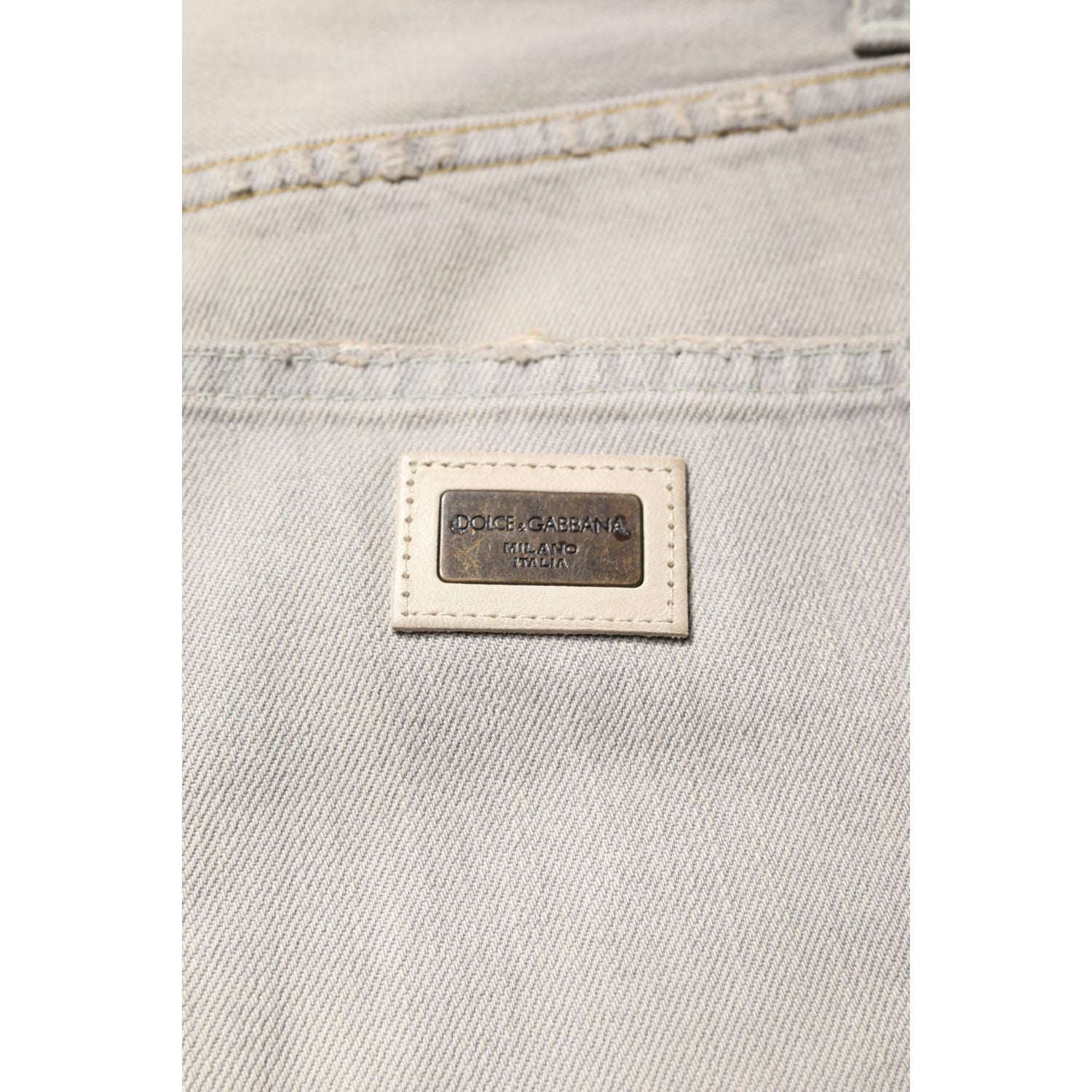 Dolce & Gabbana Light Gray Cotton Skinny Denim Jeans