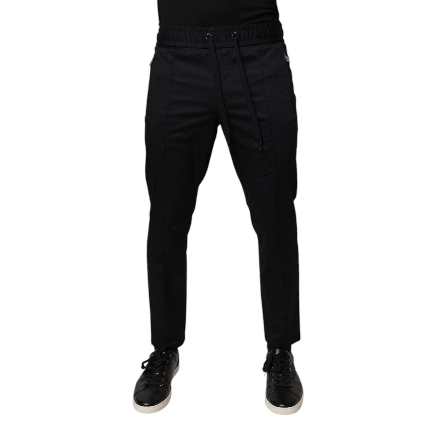 Dolce & Gabbana Dark Blue Cotton Men Jogger Sweatpants Pants