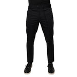 Dolce & Gabbana Dark Blue Cotton Men Jogger Sweatpants Pants