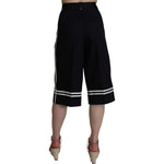 Dolce & Gabbana Black Cotton Cropped Embellished Pants SKI1180-36